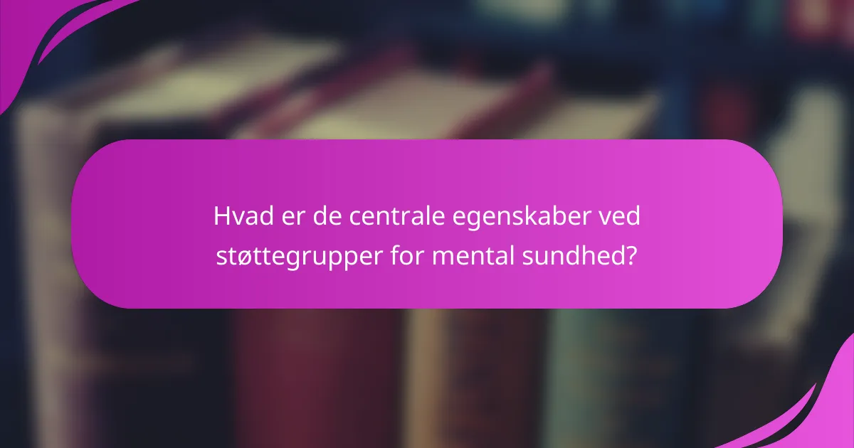 Hvad er de centrale egenskaber ved støttegrupper for mental sundhed?