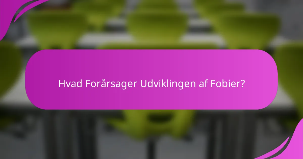 Hvad Forårsager Udviklingen af Fobier?